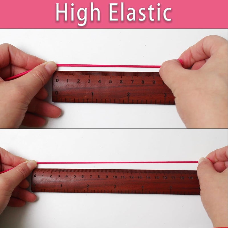ZHFMLY Rose Elastic Beaded Cords 2mm 2/25 inch Elastic Cord String for Bracelets,Small Bungee Shock Cord for DIY Crafts, Beading and Sewing 48ft(ZH173) - Image 3